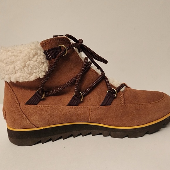 Sorel Harlow Lace Cozy Boot Waterproof Suede Ankle Bootie Women’s Brown Size 10 - Picture 10 of 14